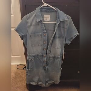 Brand new never worn light blue denim romper